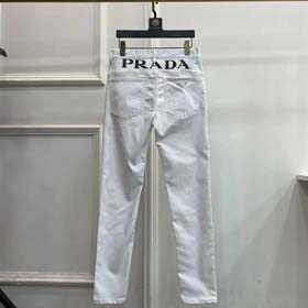 Prada High-Waist Spring and summer men's jeans slim stretch skinny trousers-2476  