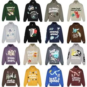 Broken Planet  American style retro foam printing autumn and winter men's and women's hooded sweatshirt-2506  