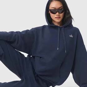 ALO Sweatshirt sports hooded women's same style long sleeve running fitness loose casual yoga wear-2572  